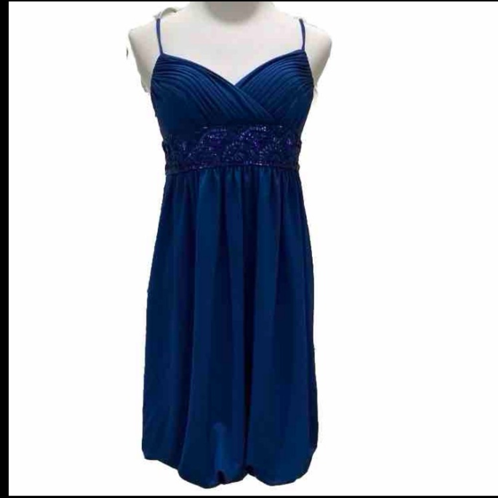 Adrianna Papell beaded blue dress size 6